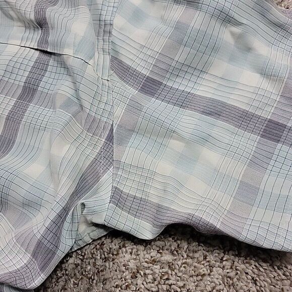 Columbia Shirt Mens XL Gray Blue Plaid Button Up Poly Modal Outdoors Hiking - Picture 5 of 8